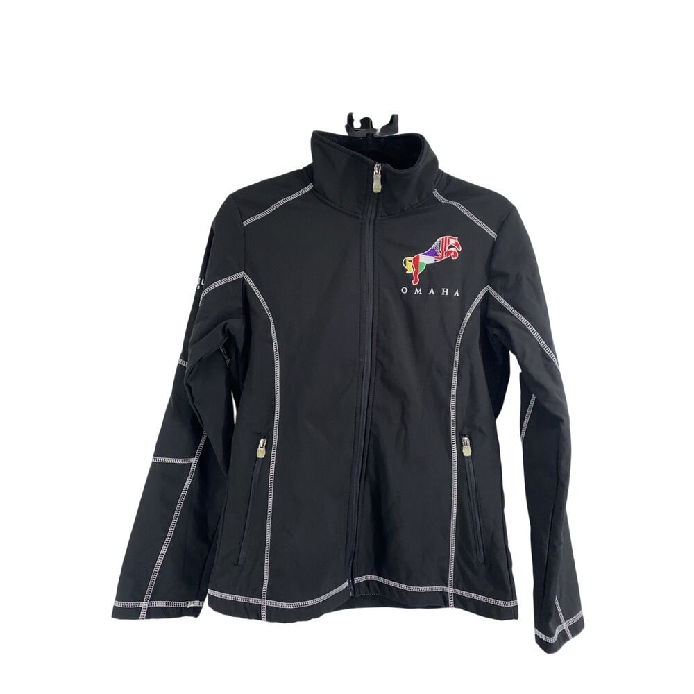 Omaha FEI World Cup Kastel Denmark Equestrian Full Zip Black Jacket Sz Small